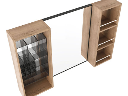 41.3" Wall Mounted Bathroom Cabinet With Storage - Imitative Oak