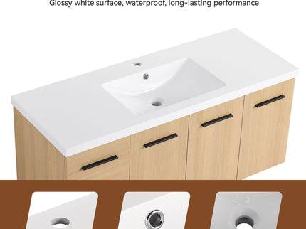 Floating Bathroom Vanity With Sink, Modular Cabinet