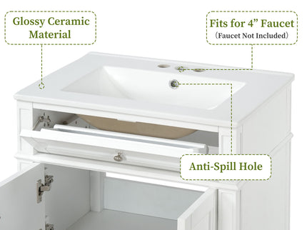 Wall Mounted Bathroom Vanity With Tip Out Drawer And Open Back Design