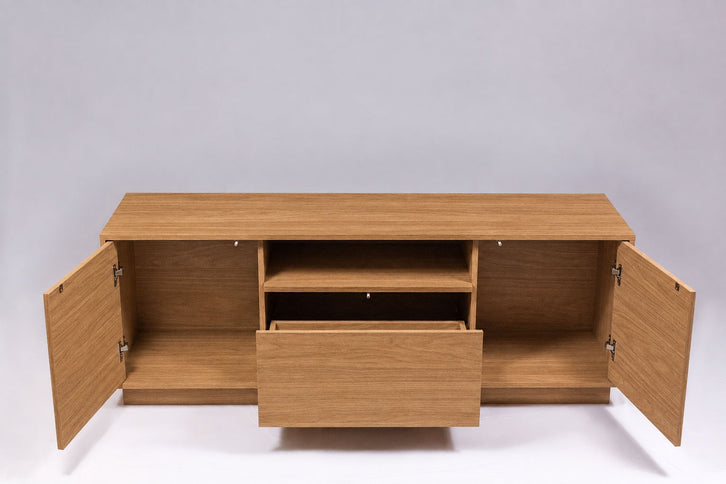 TV Stand For TVs Up To 65" With 2 Doors, 1 Drawer And 1 Open Shelf
