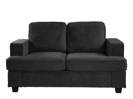 Modern Loveseat, Comfortable 2 Seater Couch With Deep Seating, Loose Back Cushions, Wide Arms
