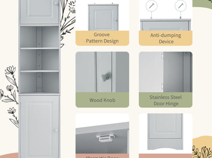 Multi Functional Corner Cabinet With Adjustable Shelves And 2 Doors