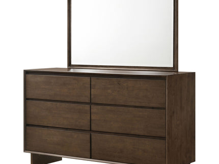 Hemlock - 6 Drawer Dresser With Mirror - Brown