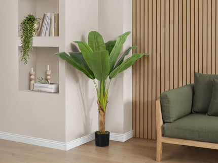 43" Tall, Artificial Plant, Banana Tree, Indoor, Faux, Fake, Floor, Greenery, Potted, Real Touch, Decorative - Green / Black