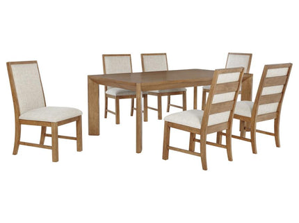 Bruner 7-piece 72-inch Rectangular Dining Set Natural Brown