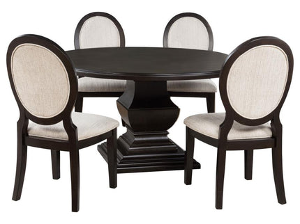 Twyla 5-piece Round Dining Set Dark Cocoa