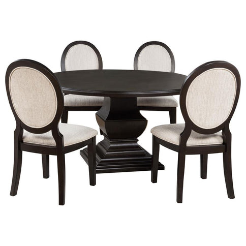 Twyla 5-piece Round Dining Set Dark Cocoa