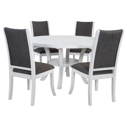 Judd 5-piece 54-inch Round Dining Set Pearl White