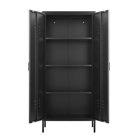Modern Storage Cabinet With Adjustable Shelves, Magnetic Door Stopper