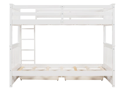 Bunk Bed With Ladders And 2 Storage Drawers