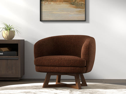 Swivel Accent Chair With Sculptural Base