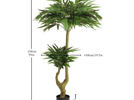 Artificial Dracaena Tree Indoor Faux ery Plant For Decoration, 150Cm - Green