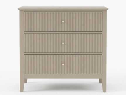 Fluted 3 Drawer Nightstand With Soft Close Slides