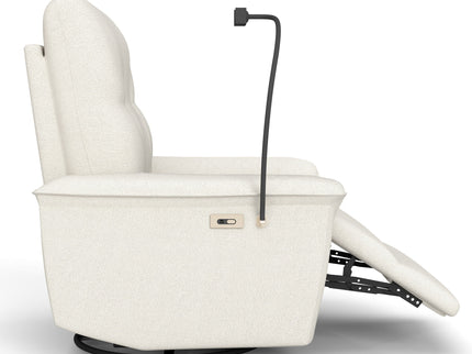 270° Power Swivel Rocker Recliner Chair With Phone Holder, Electric Glider Reclining Sofa With USB Ports For Living Room Bedroom - Beige