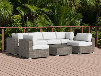 Seating Set With Cushions Handcrafted Wicker Design