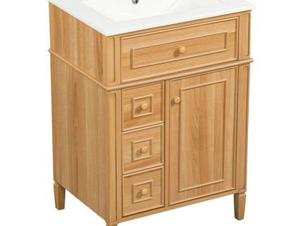 Bathroom Vanity With Sink, Cabinet With Flip Out Drawer, 2 Soft Close Drawers, 1 Soft Close Door - Wood