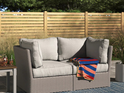 Modern Patio Wicker Loveseat With Cushions