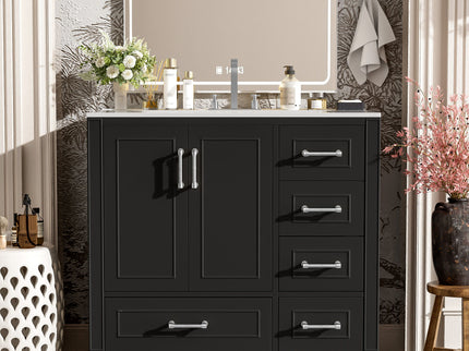 Traditional Bathroom Vanity With Soft Close Doors And Drawers
