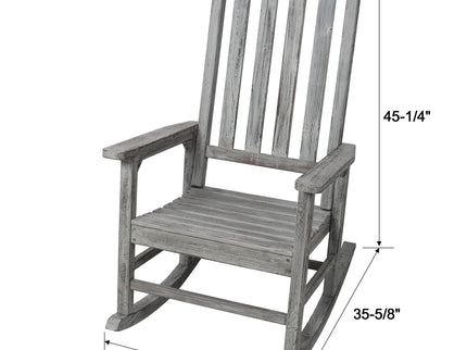 Oversized Porch Rocker Chair With Wide Seat And Tall Backrest