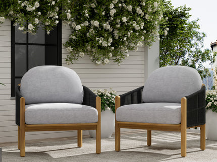 Grotta - Outdoor Wood Club Chair (Set of 2)