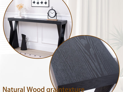 Console Table With Crossed Legs For Hallway - Black