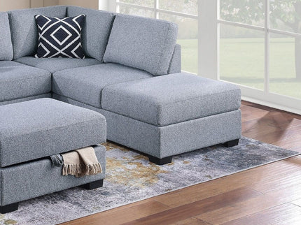 Reversible Sectional Sofa With Built In Shelf And Storage Ottoman, L - Shaped Living Room Furniture
