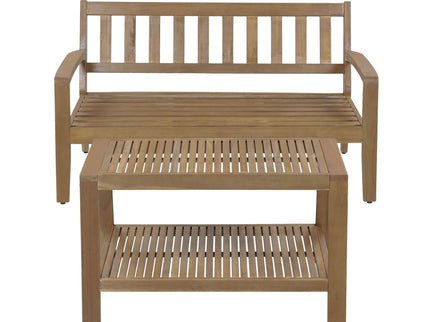 2 Piece Outdoor Conversation Set (Loveseat & Coffee Table With Water-Resistant Cushions)