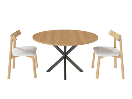 Modern Extendable Round Dining Table Set, Table With Chairs