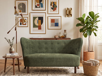 Nordic Chair Laid Back Loveseats With Curved Backres, No Armrests