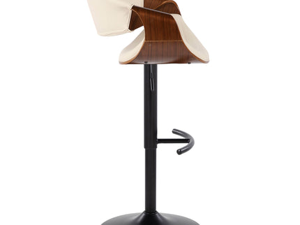 Symphony - Mid Century Modern Adjustable Barstool With Swivel With Rounded T Footrest (Set of 2)