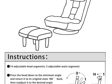 Adjustable Japanese Reclining Floor Chair Sofa With Metal Frame For Living Room