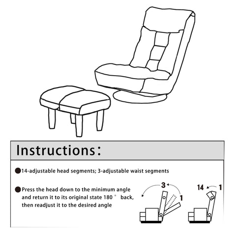 Adjustable Japanese Reclining Floor Chair Sofa With Metal Frame For Living Room
