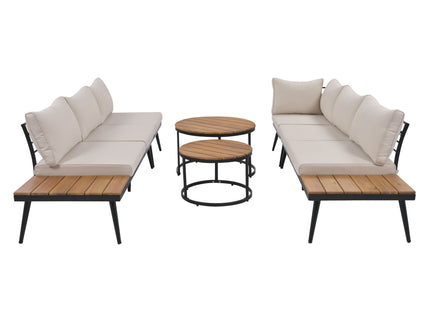 Modern Outdoor Sectional Sofa Set With Nesting Coffee Tables