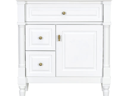 Modern Bathroom Vanity With Sink, Freestanding Cabinet With Flip Drawer & Adjustable Shelf