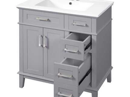 Modern Bathroom Vanity With Sink, Storage Cabinet, Soft Close Doors, Deep & Standard Drawers