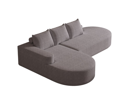 Modern Curved Sofa, L-Shaped Modular Sectional Set With 3 Pillows