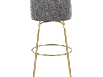 Toriano - Contemporary Fixed Height Barstool With Swivel With Round Footrest (Set of 2)