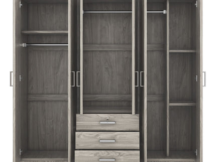6 Doors Wardrobe Storage For Bedroom, With Big Drawers