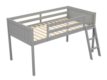 Low Loft Bed With Adjustable Ladder
