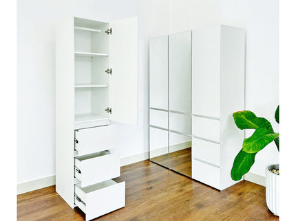 Elise - Slim Modular Closet Cabinet With Drawers - White