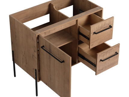 35" Freestanding Bathroom Vanity With Soft Close Doors And 2 Drawers (Vanity Only) - Imitative Oak