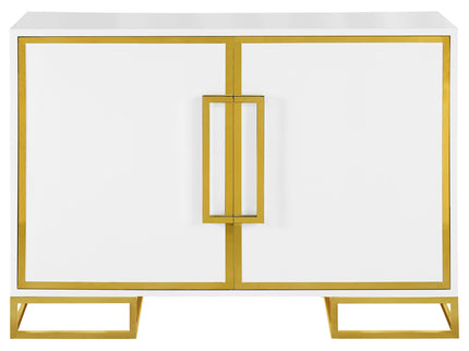 Synchrony - 2 Door Accent Cabinet With Art Deco Trim - White