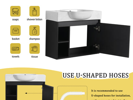Freestanding Bathroom Vanity With Sink, Soft Close Door
