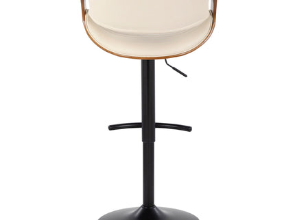 Symphony - Mid Century Modern Adjustable Barstool With Swivel With Rounded T Footrest (Set of 2)