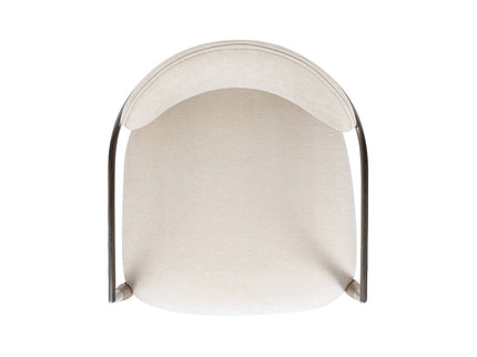 Artemis - Mixed Material Upholstered Dining Arm Chair - Warm White