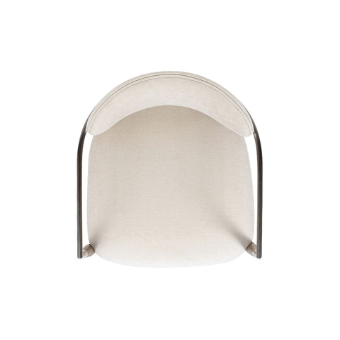 Artemis - Mixed Material Upholstered Dining Arm Chair - Warm White
