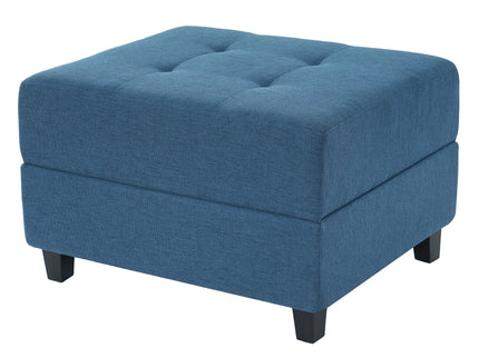 Ottoman, Compact Footrest For Living Room - Navy Blue