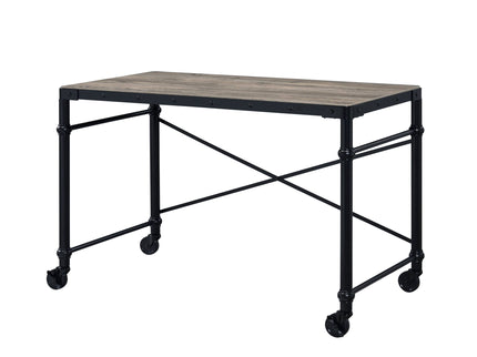 Oklarth - Rustic Writing Desk - Black / Oak