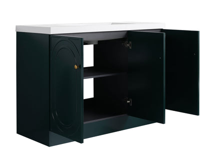 Contemporary Freestanding Bathroom Vanity With Resin Sink & Soft-Close Cabinet Doors