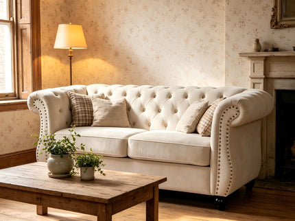 Chesterfield Button Tufted Loveseat With Rolled Arms